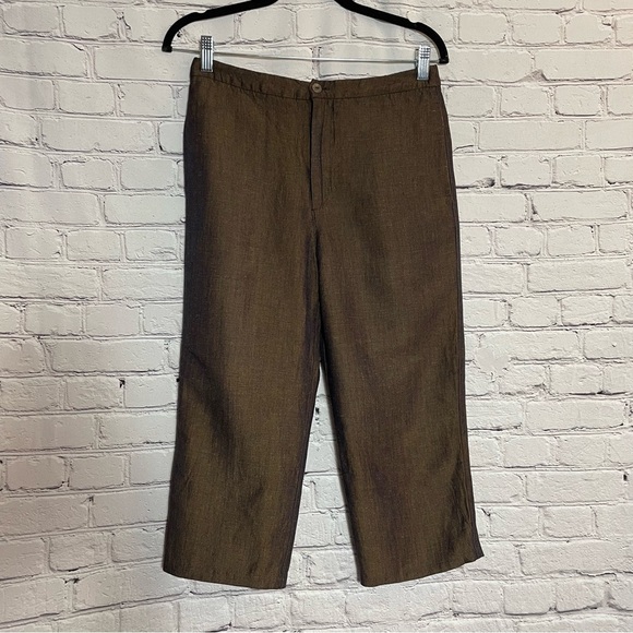 Chico's Pants - Chico's Design Linen Blend Brown Capri Pants Size 0 US S